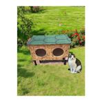 narım Kedi evi kedi yuvası üst kapak açılır iki bölmeli ısı ve su yalıtımlı 60x40x40xm