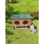 Narım Kedi Evi Kedi Yuvası Üst Kapak Açılır İki Kedilik İç ve Dış Mekan Isı ve Su Yalıtımlı 60 x 40 x 40 cm Ayak Hariç