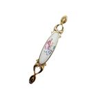 NARİN 128 mm Metal Gold porselen çiçek desenli / 5 ADET