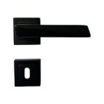 Narin Kare Rozetli Siyah Alüminyum Oda Kapı Kolu–modern Tasarım, Dayanıklı Malzeme, Iç Mekan Uyumlu