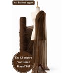Narin Kumaş Evi Yırtılmaz Hayal Tül Premium Kahverengi - Abiye, Düğün, Nişan, Organizasyon, Paketleme, Süsleme Tülü