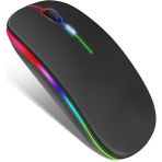 Narita Bluetooth/kablosuz LED Işıklı Şarj Edilebilir Mouse Pc Gaming Kablosuz Macbook iPad Laptop Uyumlu - Siyah
