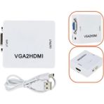 Narita NRT-22104 VGA To HDMI Ses ve Görüntü Çevirici Dönüştürücü Kutu (Kablolu) - Beyaz