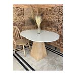 Narkissos Dizayn 120x90 cm Oval Meşe Fitilli Ahşap Yemek Masası - Fungi Serisi - Mutfak Balkon Kafe masası