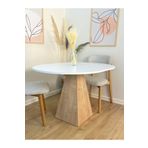 Narkissos Dizayn 120X90 Cm Safir Meşe Ayaklı Ahşap Yemek Masası Fungi Serisi - Çalışma Masası - Balkon ve Kafe Masası