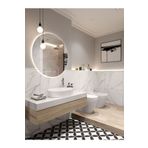 Narkissos Dizayn 60 cm Beyaz Ledli Yuvarlak Banyo Aynası/ Makyaj Aynası/ Trafolu