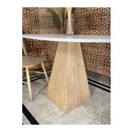 Narkissos Dizayn 90 cm Yuvarlak Meşe Fitilli Ahşap Yemek Masası - Bohem Serisi - Mutfak Balkon Kafe Masası