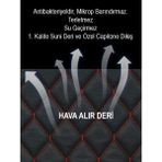 Narnuga Maserati Modellerine Uyumlu Kumaş 2li Deri Kaplama Koltuk Minderi Siyah Kırmızı - Renkli