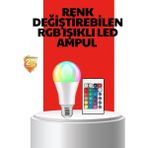 Narnuga Rgb Uzaktan Kumandalı LED Ampul 16 Renkli A Kalite Orijinal - Çok Renkli