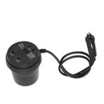 Naroote Araba Güç İnvertörü, Araba İnvertörü Siyah Araba İnvertörü 150W DC 12‑24V - AC 110V‑220V Dönüştürücü 2 USB Bağlantı Noktası Otomobil Için Güç Adaptörü