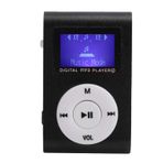 Naroote Taşınabilir MP3 müzik çalar, arka klipsli ve LCD ekranlı, 32 GB hafıza kartını destekler (siyah)