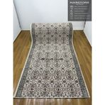 NarStore Home Merinos Çiçekli Otantik Krem Kahve Yeşil Kalın Kaymaz Taban Kesme Yolluk Halı - Krem - Su Yeşili - 80 x 250 cm