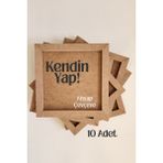 Nart Handicraft 10'lu Boyanabilir Ham Mdf Çerçeve | Ahşap Boyama Aktivite | Kendin Yap Objeler - 20 x 20 x 1