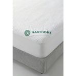 Nart Home Premium 3D Bambu Tasarım Sıvı Geçirmez Fitted Alez - Ultra Sessiz Yatak Koruyucu - 180 x 200 cm - Beyaz