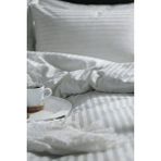 Nart Home Tek Kişilik Pamuk - Saten 210 Tc (83 Tel) Çizgili Nevresim Takımı Gri - 160 x 220 cm