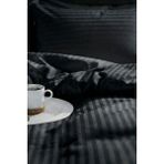 Nart Home Tek Kişilik Pamuk - Saten 210 Tc (83 Tel) Çizgili Nevresim Takımı Siyah - 160 x 220 cm