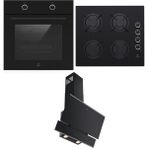 Narte Ankastre Set; CG20060B Ocak, OV200B Fırın, H10060BX Davlumbaz - Siyah