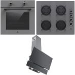 Narte Ankastre Set; H10060SX Davlumbaz, CG20060S Ocak, OV200S Fırın - Gri