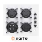 Narte - Cg20160w Ankastre Beyaz Cam Ocak 60Cm Döküm Izgara