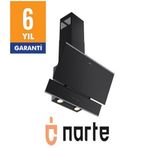 Narte-H10060b 60Cm Sıyahcam Inox Cıtalı Çift Camlı Eğimli Davlumbaz