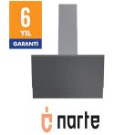 NARTE-H10060S 60CM Gri Cam Inox Cıtalı Çift Camlı Eğimli Davlumbaz-6 Yıl Garantili