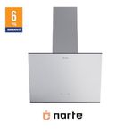 Narte -H20060W 60 cm Beyaz Cam Inox Çıtalı Eğimli Davlumbaz - 6 Yıl Garantili