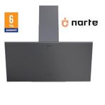 Narte -H20090SX 90 cm Gri Cam Inox Çıtalı Eğimli Davlumbaz - 6 Yıl Garantili