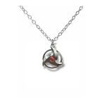 Naruto Sharingan Cosplay Kolye – Kırmızı Mineli 60 Cm Zincirli Unisex Anime Takı