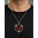 Naruto Sharingan Metal Kolye Gümüş Renk 60 Cm Zincir Unisex Anime Aksesuar