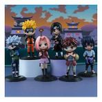 Naruto Shippuden 6'lı Anime Manga Figür Seti Uzumaki Kakashi İtachi Sakura Sasuke Bir Arada 15 cm.