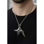 Naruto Şuriken Kunai Desenli Gümüş Renk Kolye Unisex Yetişkin Anime