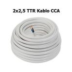 Nas 100 Metre 2 X2.5 Cca Ttr Çok Telli Elektrik Kablosu - Beyaz