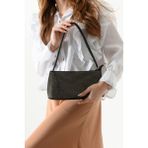 Nas Bag 1403 Taşlı Kadın Omuz Çantası Kol Çantası El Çantası Çapraz Çanta - One Size - Siyah - Gümüş