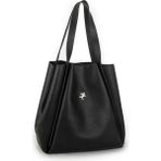 Nas Bag Kadın Büyük Boy Büzmeli Yavrulu Çıtçıtlı Tote Bag Omuz Çantası - Siyah - Tek Ebat
