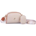 Nas Bag Kadın Mini Cüzdanlı Omuz ve Çapraz Çanta Kum Taba Lopez