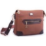 Nas Bag Kadın Postacı Çapraz Çanta Taba Kahve Lacst (En 25 cm ;boy 22 cm ) - Taba - Pudra