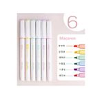 NaSaDAN Pastel Fosforlu Kalem Seti 6 Renk Macaron Highlighter Yumuşak Ton Marker Kalem