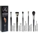 Nascita Premium Yüz ve Göz Makyaj Fırça Seti 5'li NASBRUSHSET180 - Siyah - Gümüş