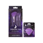 nascita Pro Zodiac (Özel Seri) 3lü Makyaj Fırça Seti + Zodiac Rubycell Makyaj Pufu