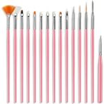 Nascita Set005 15'li Pembe Tırnak Fırça Seti