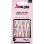 Nascita Takma Tırnak Pınk Pearl Stiletto Şekil 24 Adet Yeniden Kullanılabilir