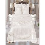 Nashome Tekstil Yatak Örtüsü Takımı Çeyizlik 3 Parça Zambak - Krem - 265 x 265 cm