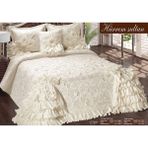 Nashome Tekstil Yatak Örtüsü Takımı Çeyizlik 4 Parça Hürrem Sultan - Krem - 270 x 260 cm