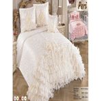 Nashome Tekstil Yatak Örtüsü Takımı Çeyizlik 4 Parça Peri - Krem - 265 x 265 cm