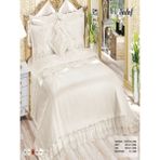 Nashome Tekstil Yatak Örtüsü Takımı Çeyizlik 4 Parça Sedef - Krem - 265 x 265 cm