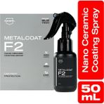 Nasiol Metalcoat F2 Araç Sprey Nano Seramik Kaplama ve Boya Koruma-1 Yıl Dayanım-50ml-Su,Leke İtici