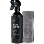 Nasiol Rapidshine Araç Hızlı Nano Detay Spreyi ve Mikrofiber Detailing Bez Seti (2 Adt) 500 ml Su İticilik Özelliği