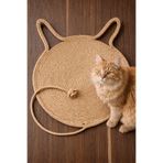 Naspar %100 Organik Jüt İp Kedi Tırmalama Matı - Doğal Örme Kedi Yatağı Oval 35x60 cm