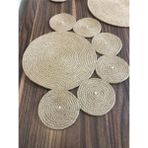 Naspar 4 Adet Hasır Papatya Supla/Tabak Altlığı/ Sehpa Örtüsü - 34 x 40 cm