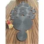 Naspar Antrasit Runner / Masa / Salon Sehpa Örtüsü (110 x 55) - Siyah - 55 x 55 cm
